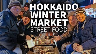 Hokkaido Winter Market amp Street Food Experience ★ ONLY in JAPAN [upl. by Arze]