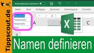 Excel Namen definieren  Zellennamen vergeben EINFACH [upl. by Hernardo]