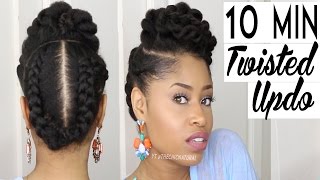 THE 10 MINUTE TWISTED UPDO  Natural Hairstyle [upl. by Ravahs]