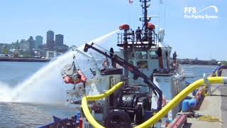 Fireboats as fire fighting pump stations [upl. by Ewolram]