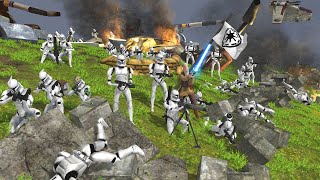 Most Heroic CLONE Hill DEFENSE Ever  Men of War Star Wars Mod Battle Simulator [upl. by Nyleuqcaj]