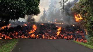 Lava continues to swallow up homes in Hawaii [upl. by Auhel]