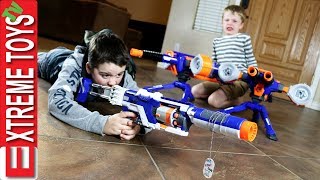 Family Nerf Wars Part 5 Ethan and Cole Sneak Attack Squad Vs Mom and Dad [upl. by Anigroeg484]