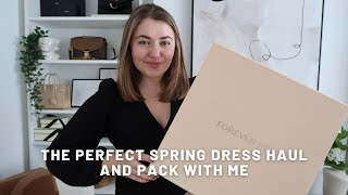 THE PERFECT SPRING DRESS HAUL AND PACK WITH ME [upl. by Ynnol]