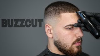 BUZZCUT TUTORIAL  FADE MIT NUR EINEN CLIPPER GUARD   CERKIN BARBER [upl. by Auqinu]