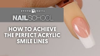 YN NAIL SCHOOL  HOW TO ACHIEVE THE PERFECT ACRYLIC SMILE LINES [upl. by Jews175]