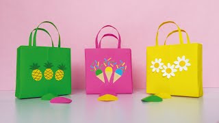 Como hacer BOLSAS de papel  Carteras de papel  How to make paper bags  Lindas y Fácil 😍 [upl. by Naasar]