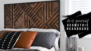 DIY Headboard With Geometric Wood Pattern [upl. by Ameerahs]