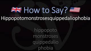 How to Pronounce Hippopotomonstrosesquippedaliophobia FEAR of LONG WORDS Meaning amp Pronunciation [upl. by Lodhia]