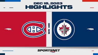 NHL Highlights  Canadiens vs Jets  December 18 2023 [upl. by Kelcy]