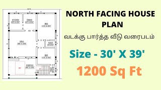 north facing house plot and plan with vastu sasthra tamil [upl. by Vergil]