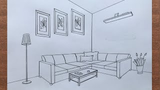 How to Draw a Room in 2Point Perspective [upl. by Honor]