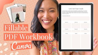 How to Create a fillable interactive PDF workbook  Canva Tutorials [upl. by Uel]