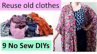 9 Creative ways to Reuse or Recycle old clothes by No Sew method DIYPROCESSBYHEMA [upl. by Meyers]