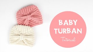 How To Crochet Cute And Easy Baby Hat Bonnet  Turban  Croby Patterns [upl. by Werdn256]