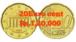 20 Euro Cent 2002 Rare and most valuable coin Value Rs120000 [upl. by Ardnaid386]