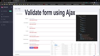 jQuery Form Validation before Ajax submit  Laravel [upl. by Oiralednac]