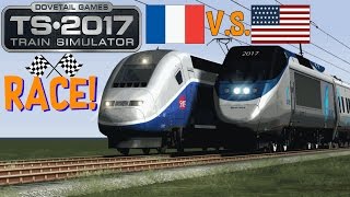 Train Simulator 2017  Acela Express VS TGV Duplex Race [upl. by Epilif]