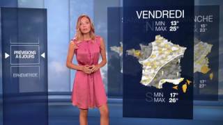 LA METEO et LA METEO DES PLAGES de GENNIFER DEMEY le 2017 07 19 sur M6 [upl. by Shanda]