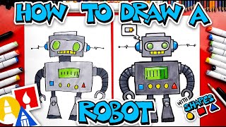 How To Draw A Robot Using Shapes [upl. by Pillyhp]