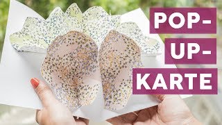 DIY Grußkarte Blumen Pop Up Karte selbst basteln [upl. by Miza]