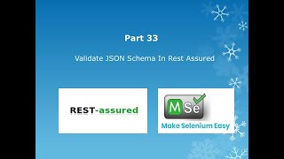 33 Validate JSON Schema In Rest Assured [upl. by Varin]