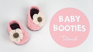 How To Crochet Cute And Easy Crochet Baby Booties  Croby Patterns [upl. by Chavaree356]