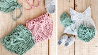 Crochet Vintage Baby Bloomers [upl. by Egreog809]