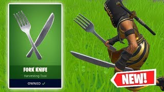 NEW FORK KNIFE Pickaxe Gameplay in Fortnite [upl. by Rostand21]