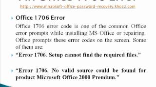 How to Fix Office 1706 Error [upl. by Ysnap]