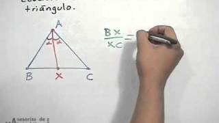 Ecuación de la bisectriz en un triángulo  geometría analítica PARTE 1 [upl. by Aldredge]