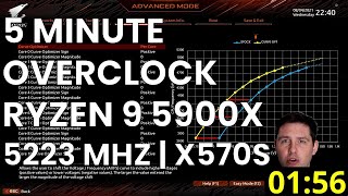 5 Minute Overclock Ryzen 9 5900X to 5223 MHz [upl. by Namaj]