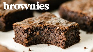 The Perfect BROWNIE  How to Make FUDGY CracklyTop Brownies [upl. by Nikolia]