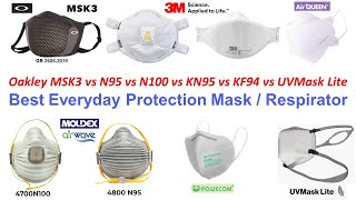 Oakley MSK3 vs N95 vs N100 vs KN95 vs KF94 vs UVMask Lite Review [upl. by Rivi120]