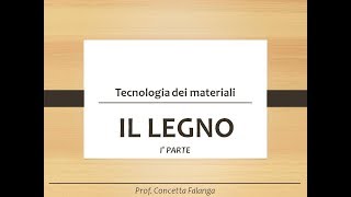 Il legno parte I  Classi 1 [upl. by Nanda]