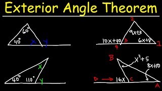 Exterior Angle Theorem For Triangles Practice Problems  Geometry [upl. by Yemrej]