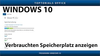 Verbrauchten Speicherplatz anzeigen Windows 10 [upl. by Nyliuqcaj]