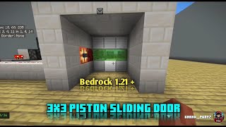 Minecraft Bedrock 121 3x3 Sliding Piston Door Tutorial [upl. by Nodmac]