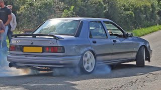 Ford Sierra Cosworth Compilation  Leaving Car Meets [upl. by Sevein653]