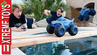 Monster Jam Megalodon Storm RC Ethan and Cole Have a Extreme RC Challenge [upl. by Ahseikram]