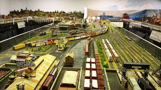 Large Private Model Railroad layout in HO scale 4K UHD [upl. by Galven]