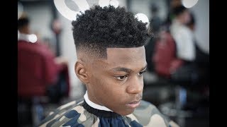 DROP FADE WITH CURLS  BARBER TUTORIAL [upl. by Harehs]