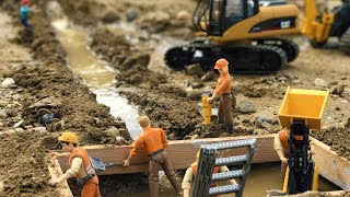 BRUDER TOYS tractors adn trucks construction  WATER PIPE  Construction toys  Kids video [upl. by Rolyt]