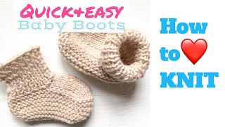 Quick and easy BABY BOOTS How to knit  TeoMakes [upl. by Enahsed996]