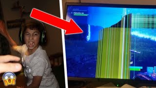 ULTIMATE FORTNITE RAGE OMG HE SMASHES TV [upl. by Merola]