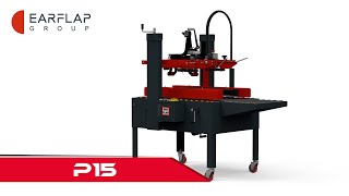 Cerradora de cajas semiautomática P15  Semiautomatic single format case sealer P15  EARFLAP® [upl. by Colley397]