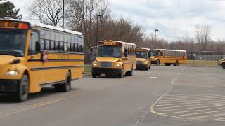 School Buses Leaving Belleville High School [upl. by Decrem]