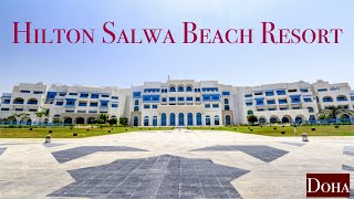 Hilton Salwa Beach resort  Desert Falls Water Park  Doha  Qatar  4K [upl. by Llyrehc]