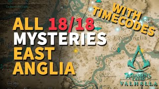 All East Anglia Mysteries Assassins Creed Valhalla All Locations [upl. by Isa542]