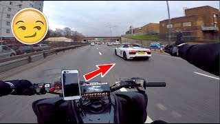 MY QUAD BIKE vs AUDI R8 YAMAHA RAPTOR 700 [upl. by Eynobe]